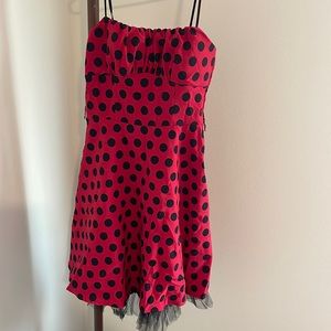 Black and red polka dot dress